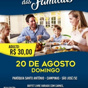 Almoço das Famílias acontece neste domingo na Paróquia Santo Antônio