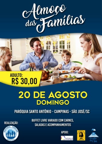 Almoço das Famílias acontece neste domingo na Paróquia Santo Antônio