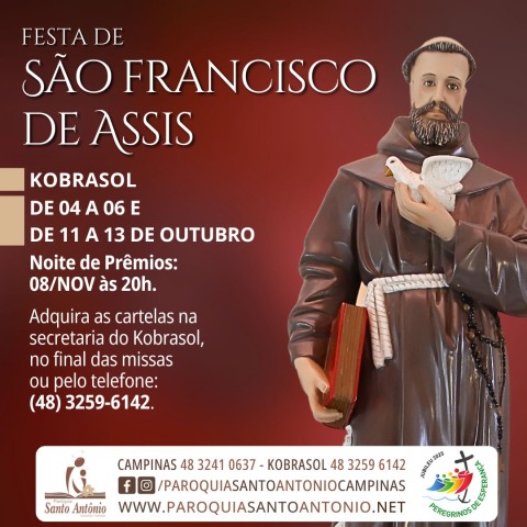 Participe da Festa de São Francisco de Assis